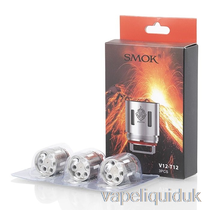 SMOK TFV12 Replacement Coils & RBA 0.12ohm V12-T12 Duodenary Coil (Pack of 3) Vape Liquid
